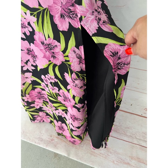 Bar III Women's Maxi Dress Size Small Pink Floral Sleeveless Ruffles Flowy - Picture 4 of 12